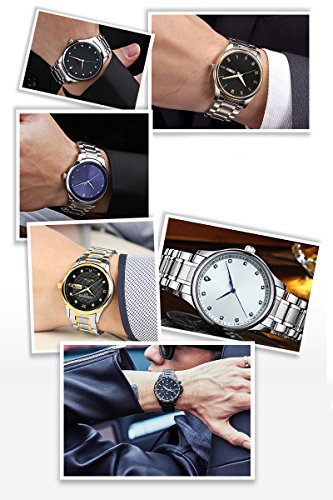 BINLUN - EXTENSIONES DE RELOJ DE ACERO INOXIDABLE DE REPUESTO CON EXTREMO RECTO Y CURVADO LIBERACIÓN RÁPIDA 6 COLORES - 5
