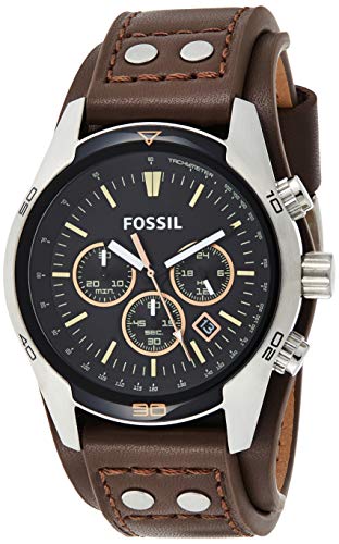 RELOJ FOSSIL HOMBRE CH2891 COACHMAN CASUAL MARRÓN CUERO ACERO INOXIDABLE CUARZO - 1