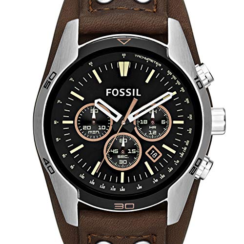 RELOJ FOSSIL HOMBRE CH2891 COACHMAN CASUAL MARRÓN CUERO ACERO INOXIDABLE CUARZO - 4