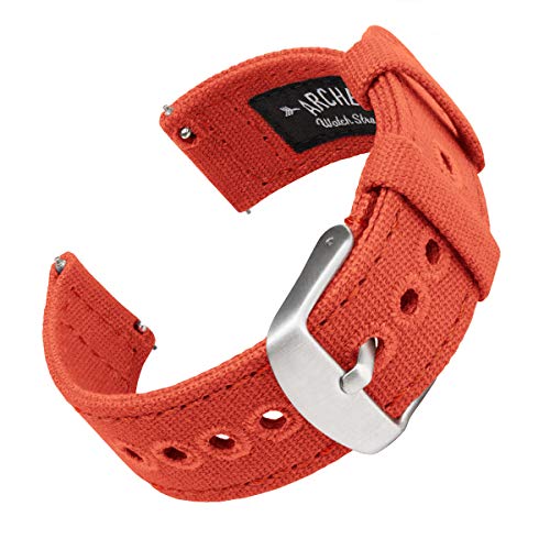 ARCHER WATCH STRAPS - BANDAS DE REPUESTO PARA RELOJ DE LIBERACIÓN RÁPIDA DE LONA VARIOS COLORES 45/64IN25/32IN 0.86IN - 1