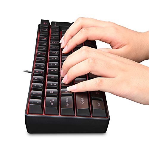 DGG K60 61 TECLAS MULTICOLOR RGB ILUMINADO LED RETROILUMINADO TECLADO PARA JUEGOS CON CABLE IMPERMEABLE MINI COMPACTO 60 - 2