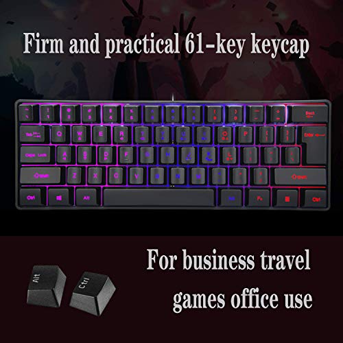DGG K60 61 TECLAS MULTICOLOR RGB ILUMINADO LED RETROILUMINADO TECLADO PARA JUEGOS CON CABLE IMPERMEABLE MINI COMPACTO 60 - 5