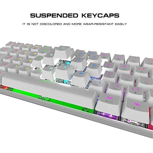MOTOSPEED - TECLADO MECÁNICO INALÁMBRICO 3.0 (61 TECLAS RGB LED RETROILUMINADO TIPO C TECLADO DE OFICINA - 2