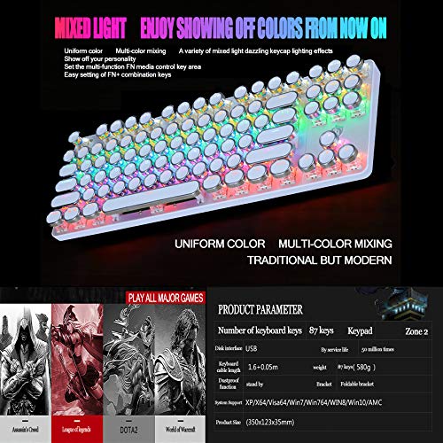 TECLADOS PARA JUEGOS TECLADO MECÁNICO PARA JUEGOS TECLADO MECÁNICO INTERRUPTOR AZUL CON 9 MODOS DE RETROILUMINACIÓN RGB - 5