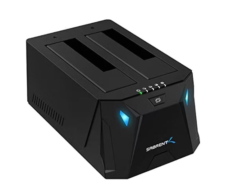 SABRENT USB TYPE-C SATA 2.5' Y 3.5' DUAL BAY HARD DRIVE DOCKING STATION  CLONACIÓN SIN CONEXIÓN  HASTA 5 GBPS  INSTAL - 1