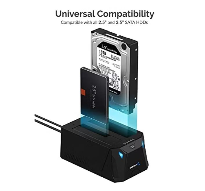 SABRENT USB TYPE-C SATA 2.5' Y 3.5' DUAL BAY HARD DRIVE DOCKING STATION  CLONACIÓN SIN CONEXIÓN  HASTA 5 GBPS  INSTAL - 3