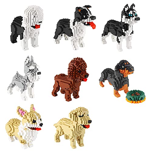 Larcele KLJM-02 – Lot De 950 Blocs De Construction Micro – Chien Border Collie – Kit Créatif Pour Adultes Et Ados (14+)