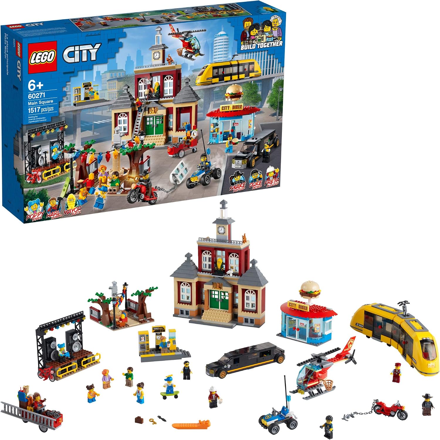 LEGO CITY MAIN SQUARE 60271 SET, JUGUETE DE CONSTRUCCIÓN GENIAL PARA NIÑOS, NUEVO 2021 1,517 PIEZAS - 1