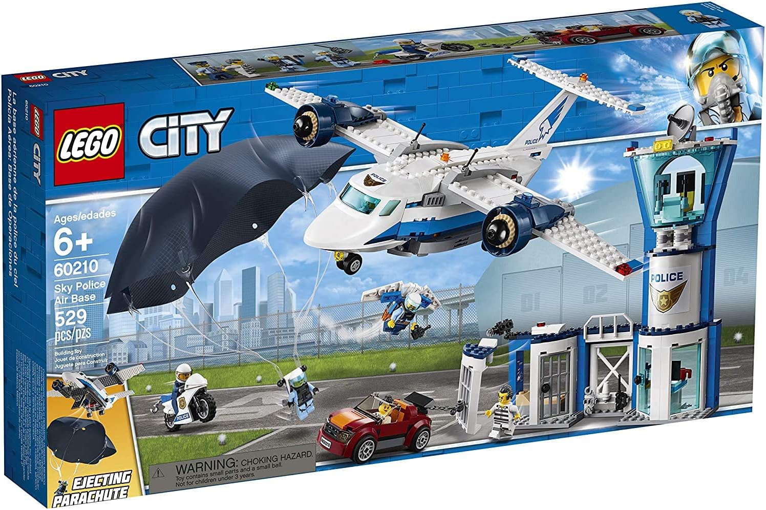 LEGO CITY BASE AÉREA DE LA POLICÍA DEL CIELO 60210 KIT DE CONSTRUCCIÓN 529 PIEZAS - 1