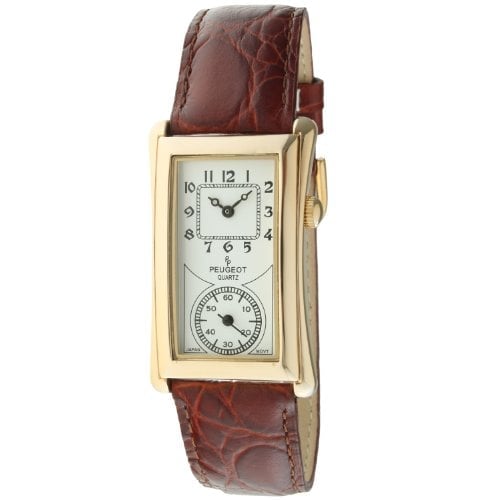 RELOJ PEUGEOT HOMBRE 2038G MÉDICO CONTORNEADO VINTAGE CORREA MARRÓN CUERO - 1
