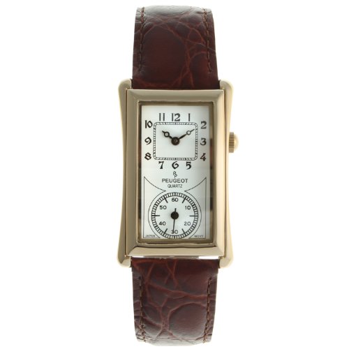 RELOJ PEUGEOT HOMBRE 2038G MÉDICO CONTORNEADO VINTAGE CORREA MARRÓN CUERO - 2
