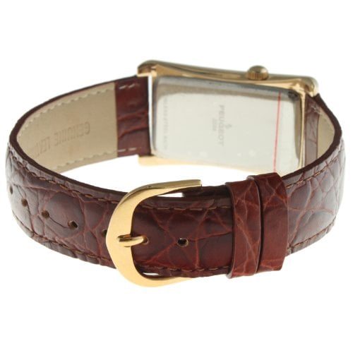 RELOJ PEUGEOT HOMBRE 2038G MÉDICO CONTORNEADO VINTAGE CORREA MARRÓN CUERO - 4