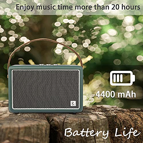 ALTAVOZ BLUETOOTH KONEX VINTAGE 40 W ALTAVOZ INALÁMBRICO PORTÁTIL DE CUERO REPRODUCTOR DE MÚSICA DE GRAVES PESADOS - 4