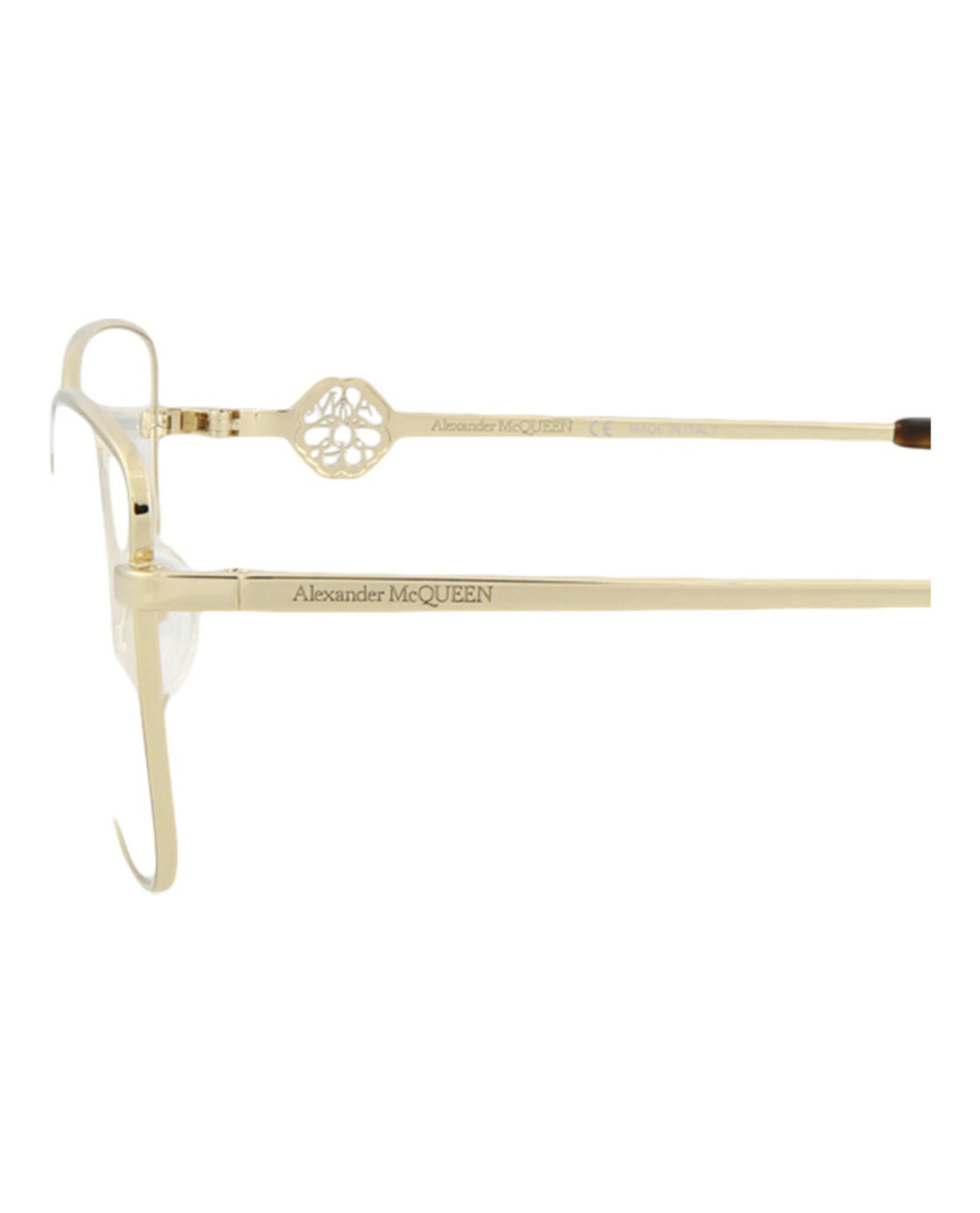 MONTURA ÓPTICA MARCO ÓPTICO DE METAL (MUJER) CON MARCO DE OJOS DE GATO DE ALEXANDER MCQUEEN EN DORADO TRANSPAREN - 4
