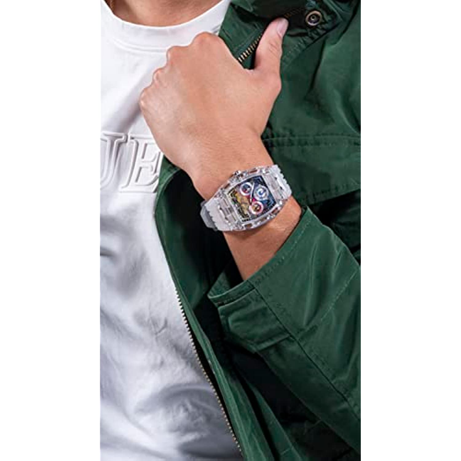 RELOJ GUESS HOMBRE DEPORTIVO GW0499G3 TRANSPARENTE - 2