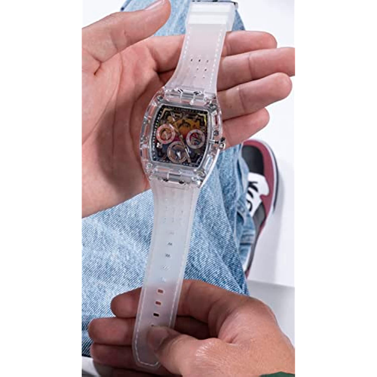 RELOJ GUESS HOMBRE DEPORTIVO GW0499G3 TRANSPARENTE - 4