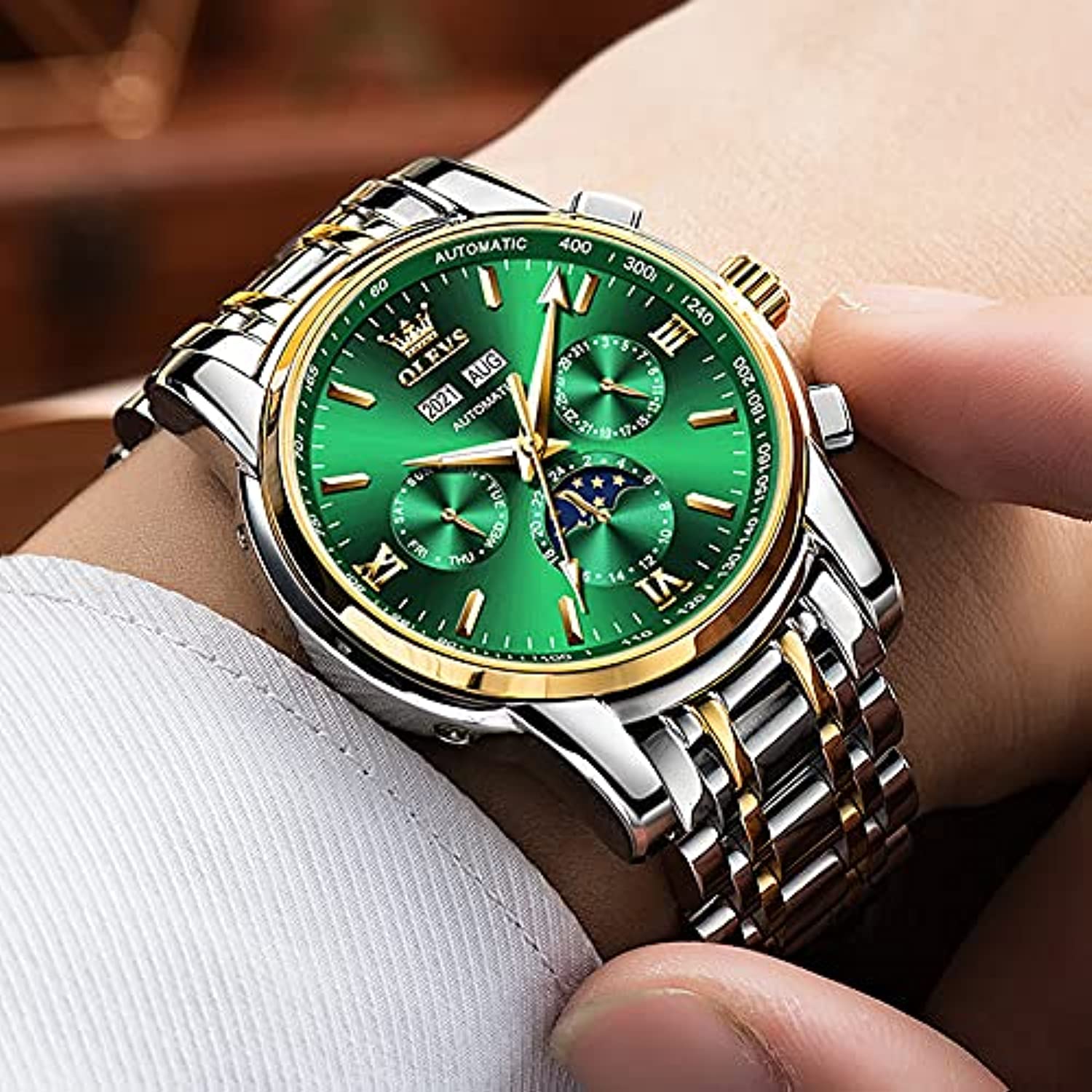 RELOJ OLEVS HOMBRE GX-S-G6633G-JLV LUJO BLANCO - 4