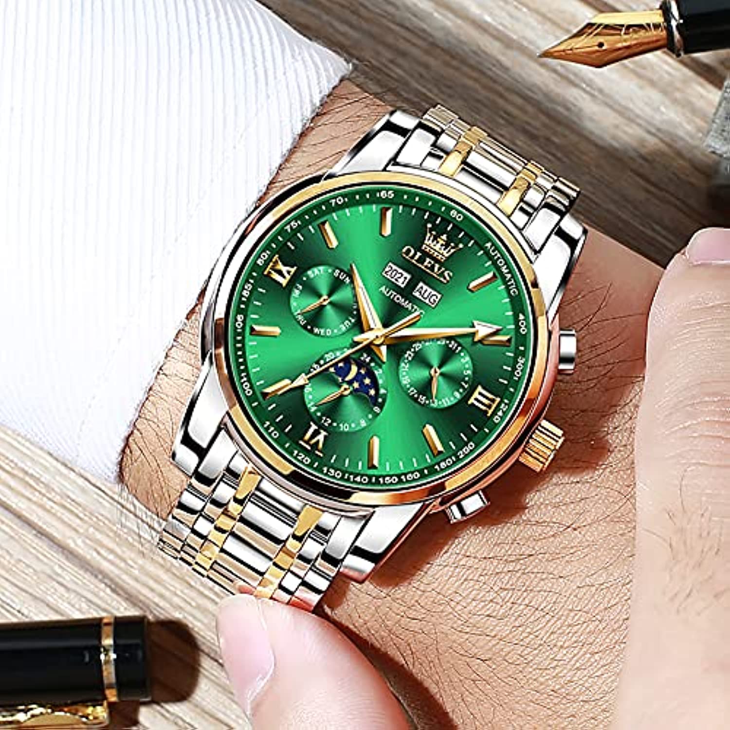 RELOJ OLEVS HOMBRE GX-S-G6633G-JLV LUJO BLANCO - 5