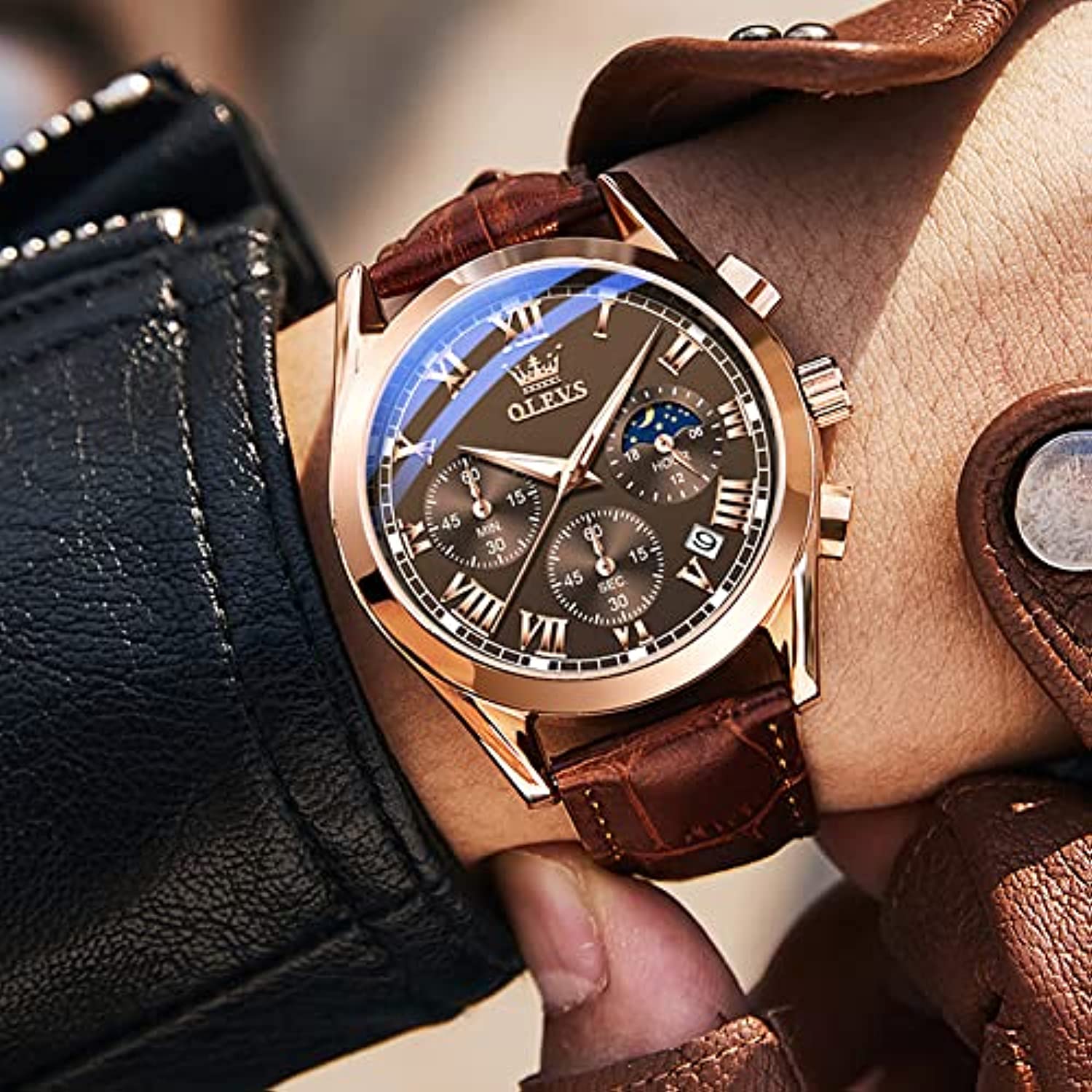 RELOJ GLOBAL SHOPEX HOMBRE YKS-S-G2878 LUJO YIKASHI MARRÓN - 3