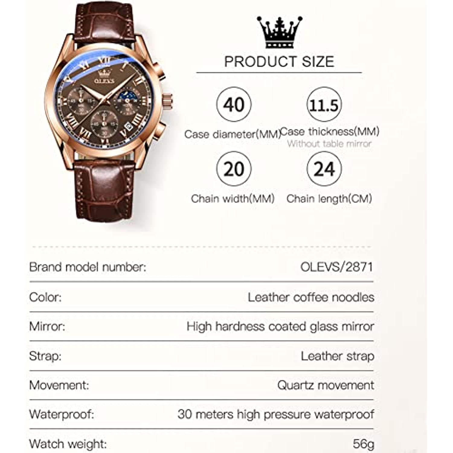 RELOJ GLOBAL SHOPEX HOMBRE YKS-S-G2878 LUJO YIKASHI MARRÓN - 5