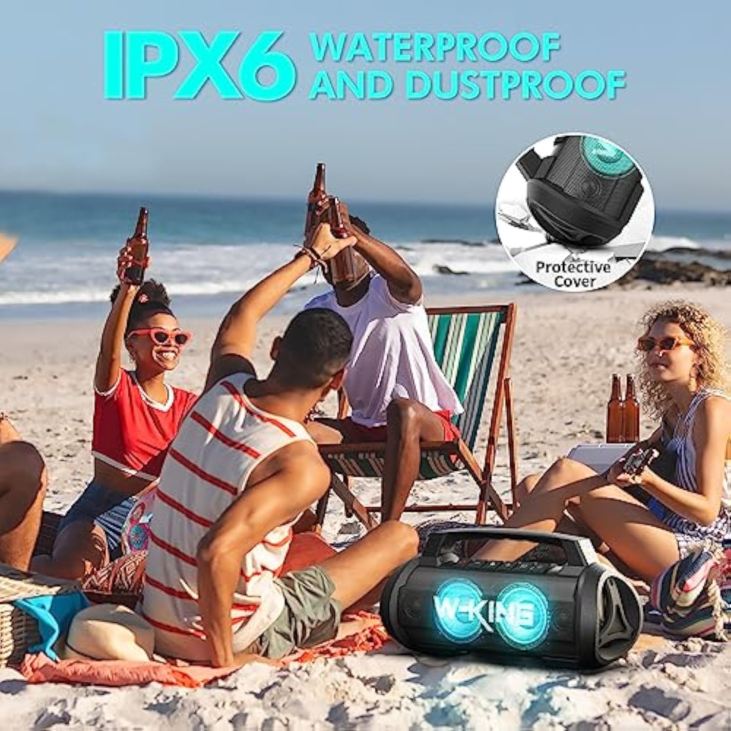 W-KING ALTAVOCES BLUETOOTH INALÁMBRICOS DE 120 W DE PICO DE 70 W IPX6 - 3