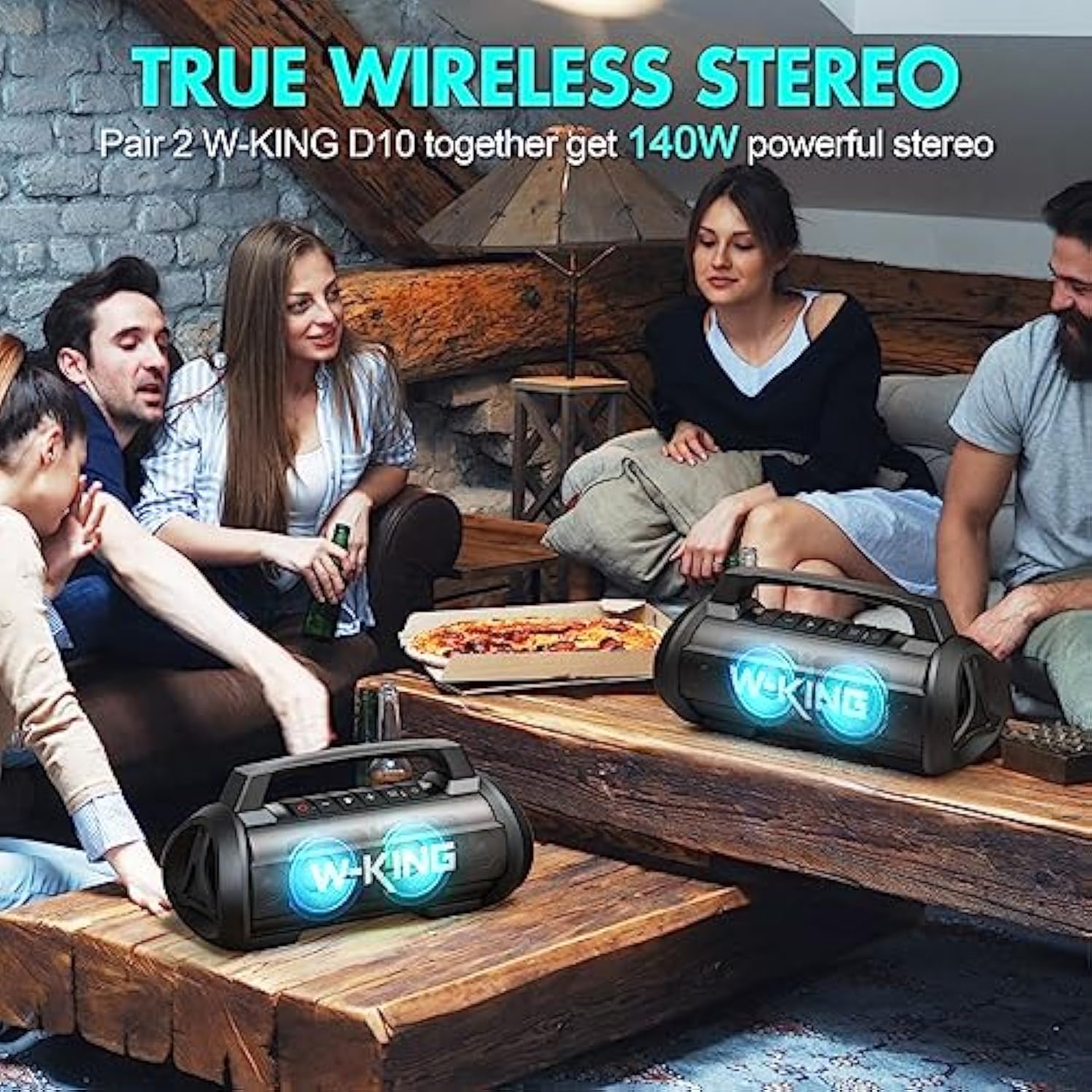 W-KING ALTAVOCES BLUETOOTH INALÁMBRICOS DE 120 W DE PICO DE 70 W IPX6 - 5