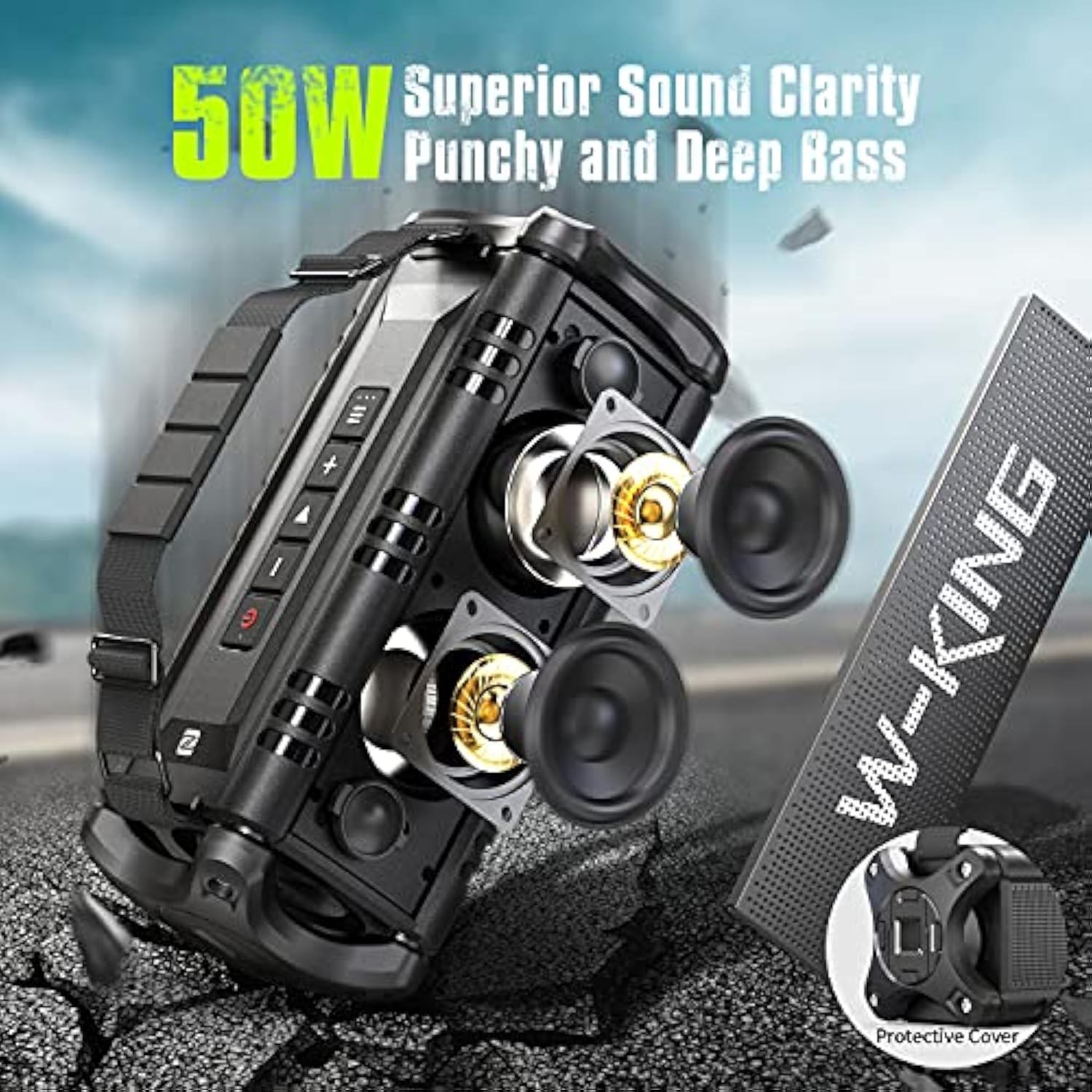 PARLANTE BLUETOOTH W-KING ALTAVOZ POTENTE 50 W - 2
