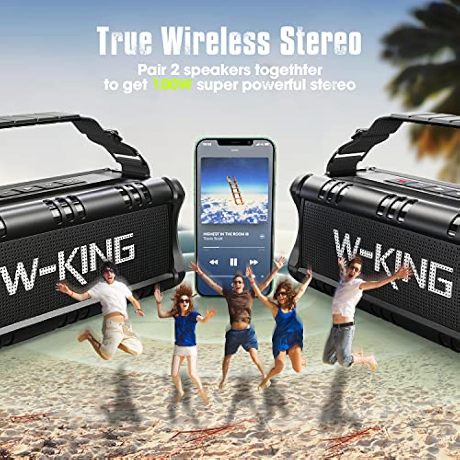 PARLANTE BLUETOOTH W-KING ALTAVOZ POTENTE 50 W - 3