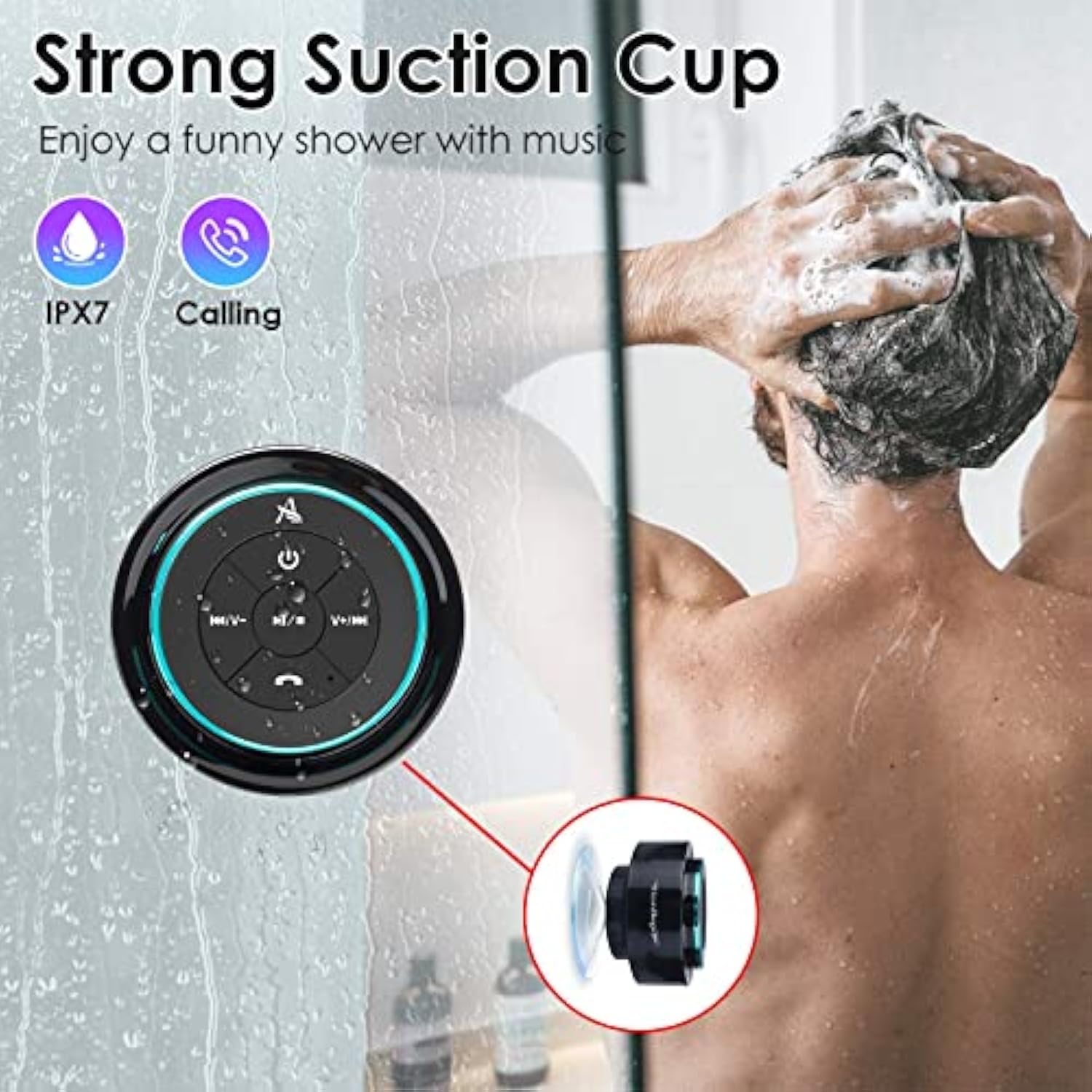 XLEADER ALTAVOZ DE DUCHA ACTUALIZADO CERTIFICADO IPX7 IMPERMEABLE - 3