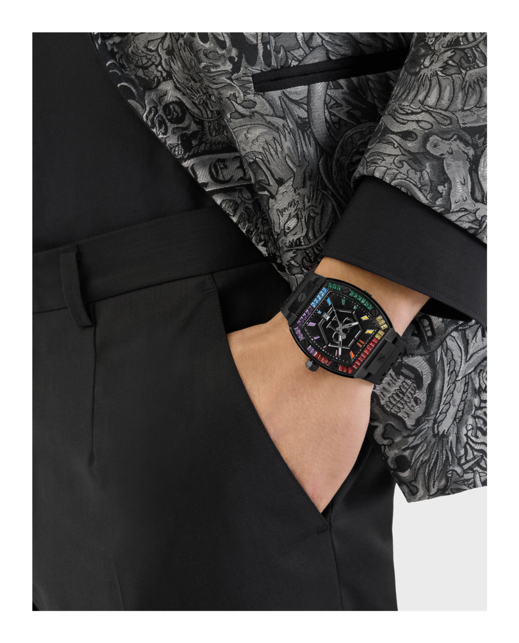 RELOJ PHILIPP PLEIN HEXAGON PHANTOM SILICONA NEGRO (HOMBRE) - 5