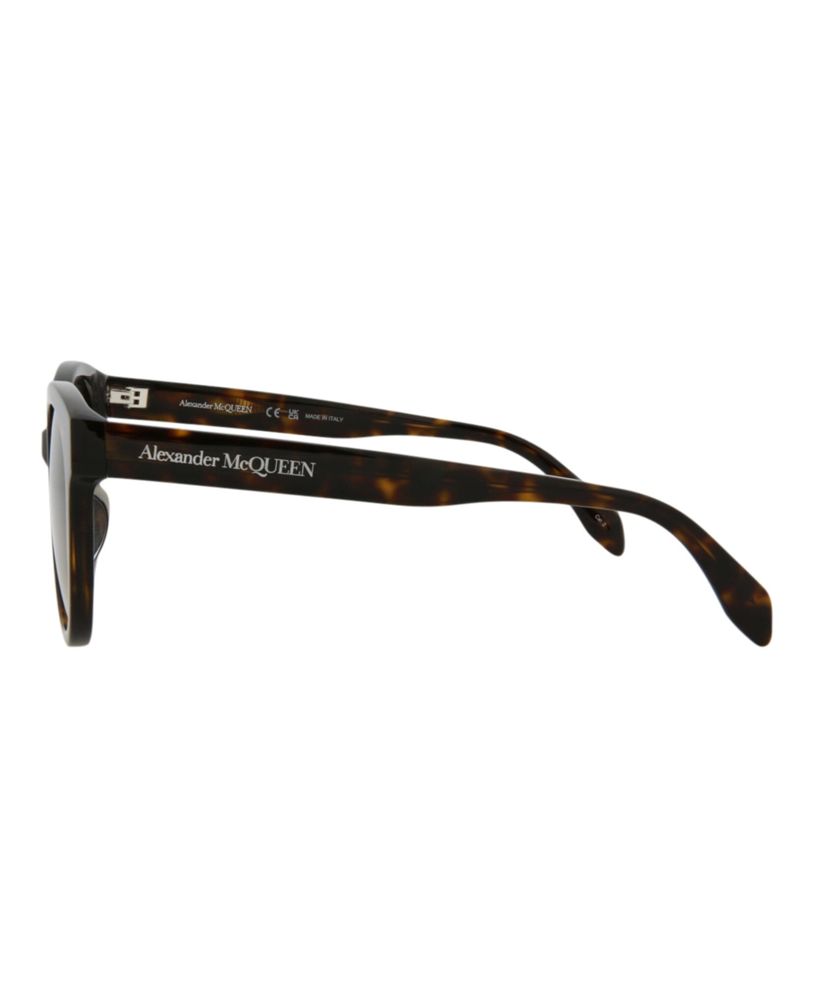 GAFAS DE SOL ALEXANDER MCQUEEN DE ACETATO CON MONTURA REDONDA UNISEX EN HAVANA BROWN - 3