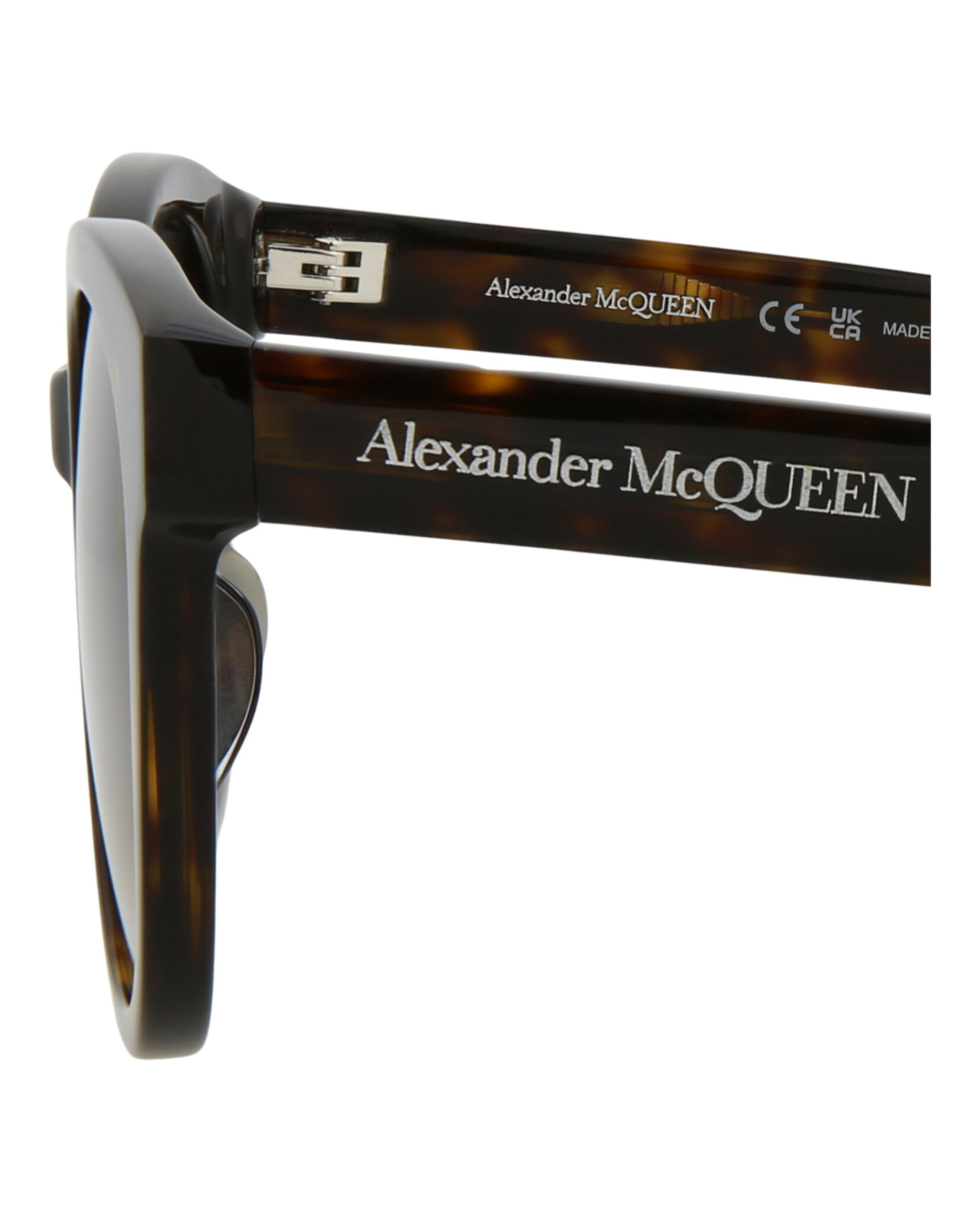 GAFAS DE SOL ALEXANDER MCQUEEN DE ACETATO CON MONTURA REDONDA UNISEX EN HAVANA BROWN - 4