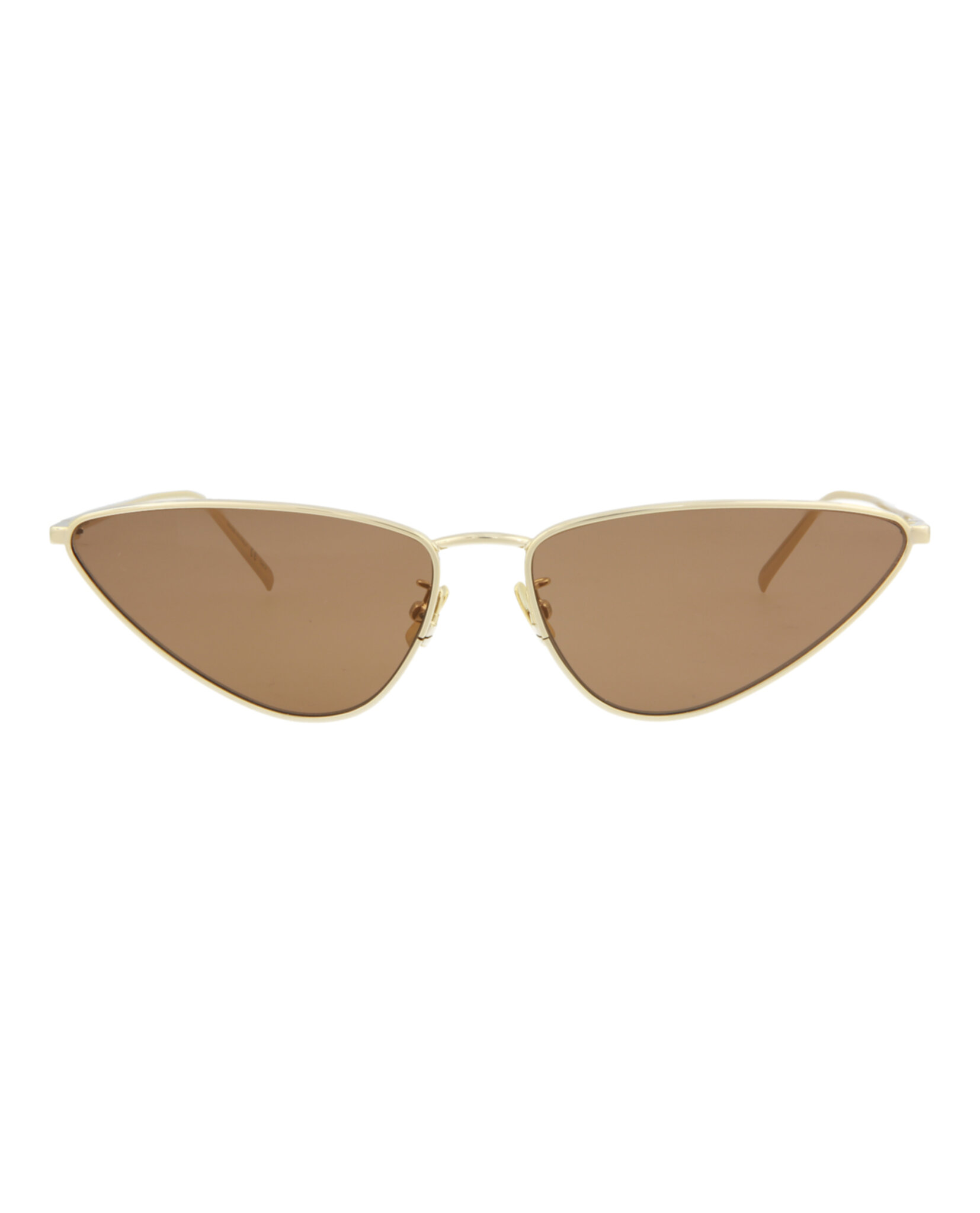 GAFAS DE SOL SAINT LAURENT DE METAL CON MONTURA EN FORMA DE OJO DE GATO (MUJER) EN DORADO Y MARRÓ - 1