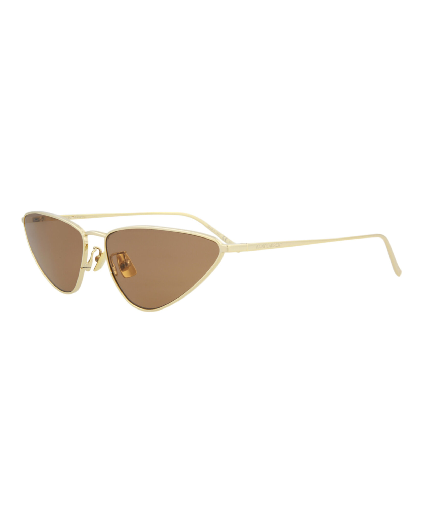 GAFAS DE SOL SAINT LAURENT DE METAL CON MONTURA EN FORMA DE OJO DE GATO (MUJER) EN DORADO Y MARRÓ - 2
