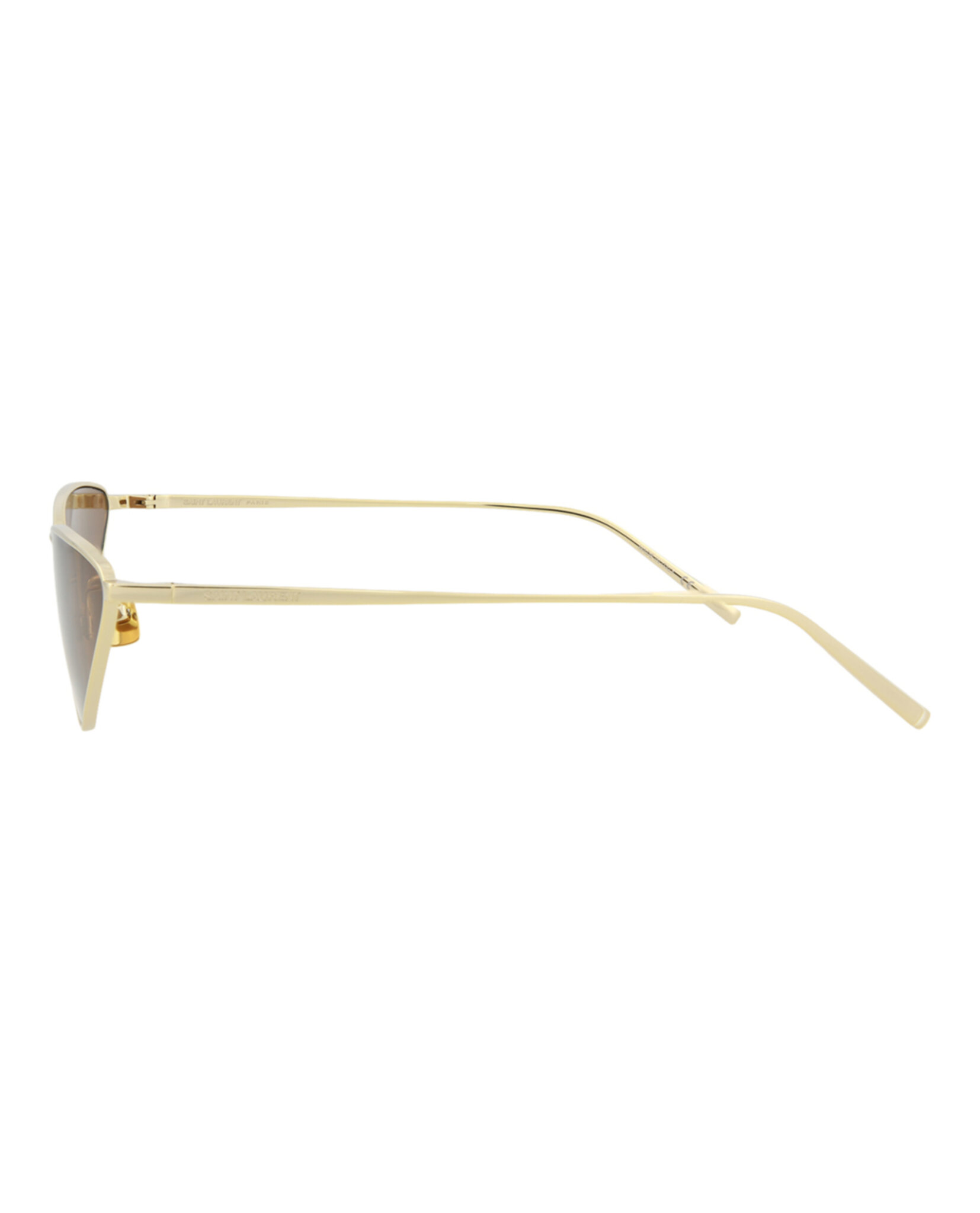 GAFAS DE SOL SAINT LAURENT DE METAL CON MONTURA EN FORMA DE OJO DE GATO (MUJER) EN DORADO Y MARRÓ - 3