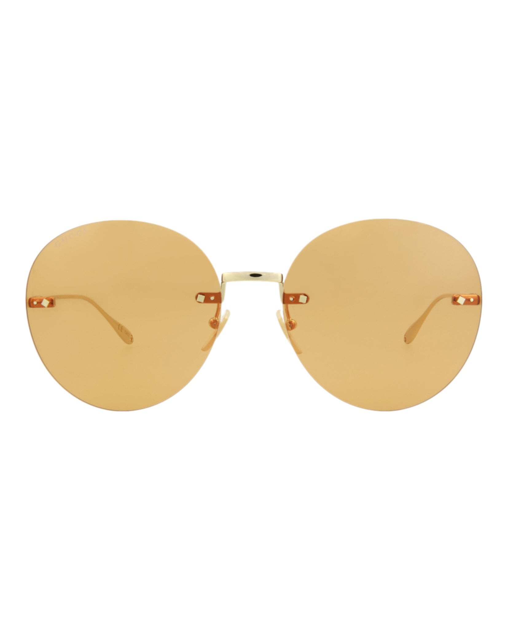 GAFAS DE SOL GUCCI DE METAL CON MONTURA REDONDA (MUJER) EN COLOR DORADO Y NARANJA - 1