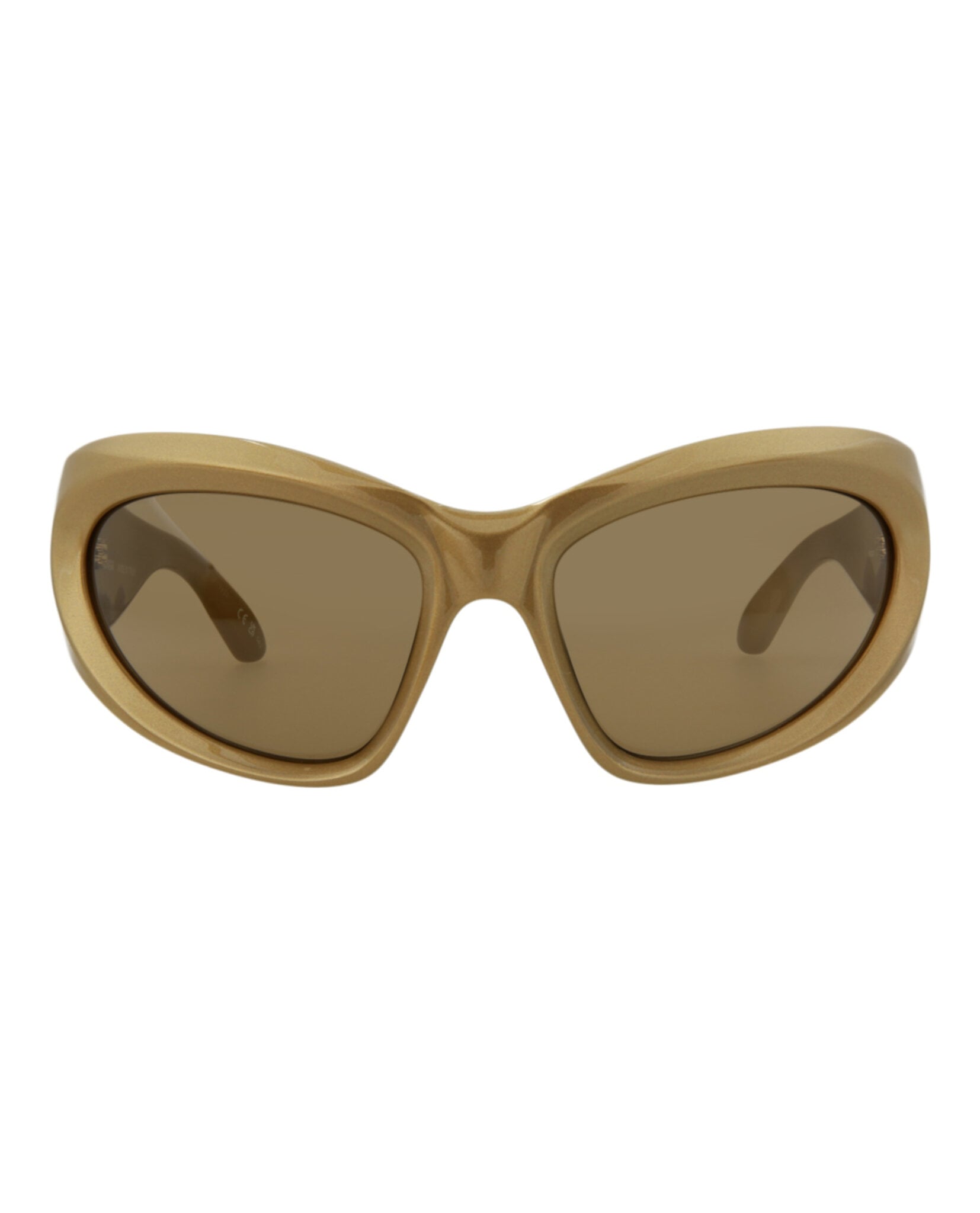 GAFAS DE SOL BALENCIAGA SHIELD-FRAME BIO INJECTION UNISEX EN DORADO Y MARRÓN - 1