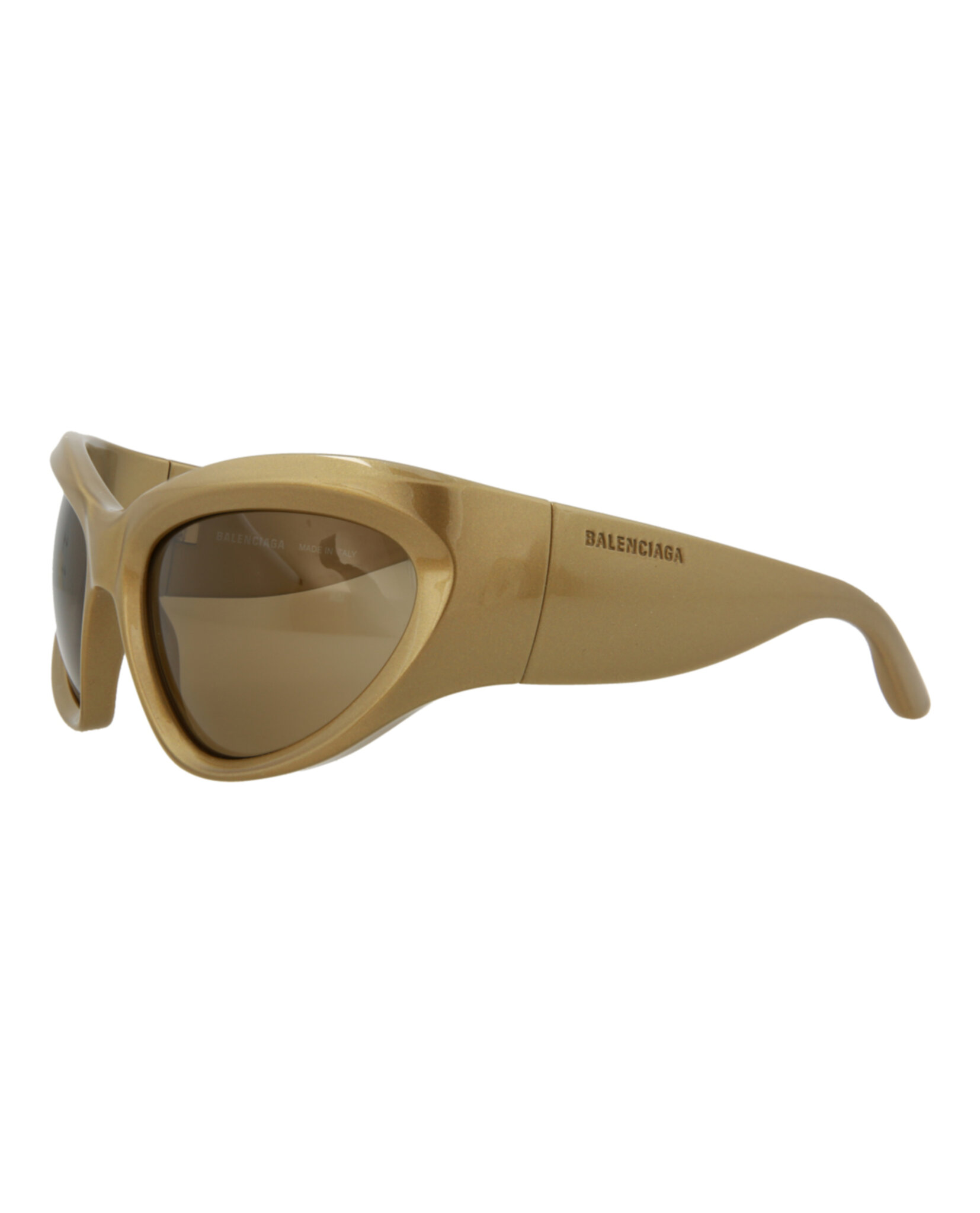 GAFAS DE SOL BALENCIAGA SHIELD-FRAME BIO INJECTION UNISEX EN DORADO Y MARRÓN - 2