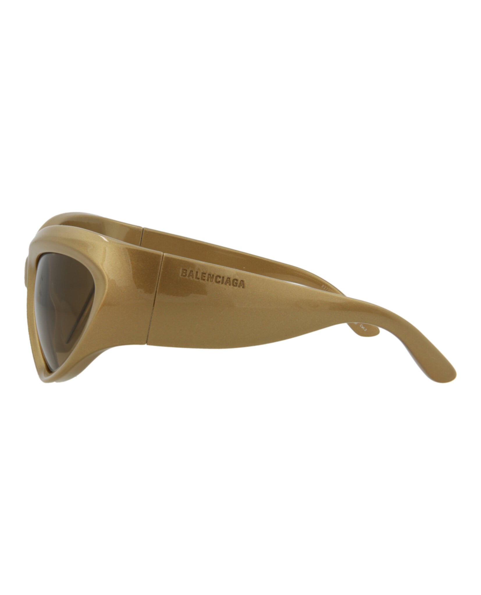 GAFAS DE SOL BALENCIAGA SHIELD-FRAME BIO INJECTION UNISEX EN DORADO Y MARRÓN - 3