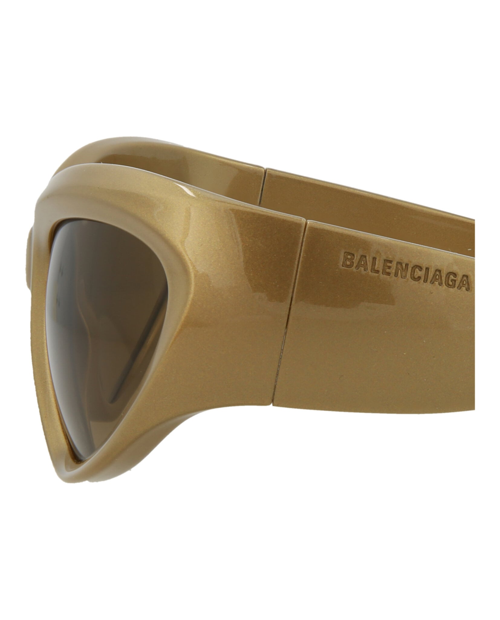 GAFAS DE SOL BALENCIAGA SHIELD-FRAME BIO INJECTION UNISEX EN DORADO Y MARRÓN - 5