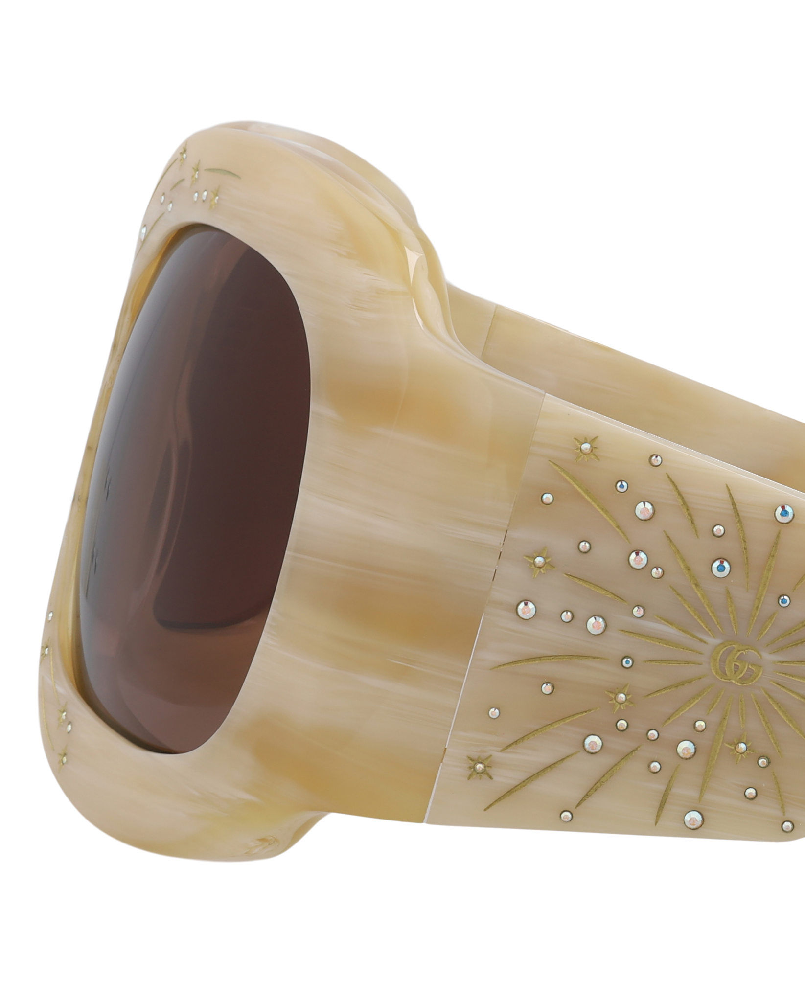 GAFAS DE SOL GUCCI SHIELD-FRAME DE ACETATO (MUJER) EN BEIGE BEIGE Y MARRÓN - 4