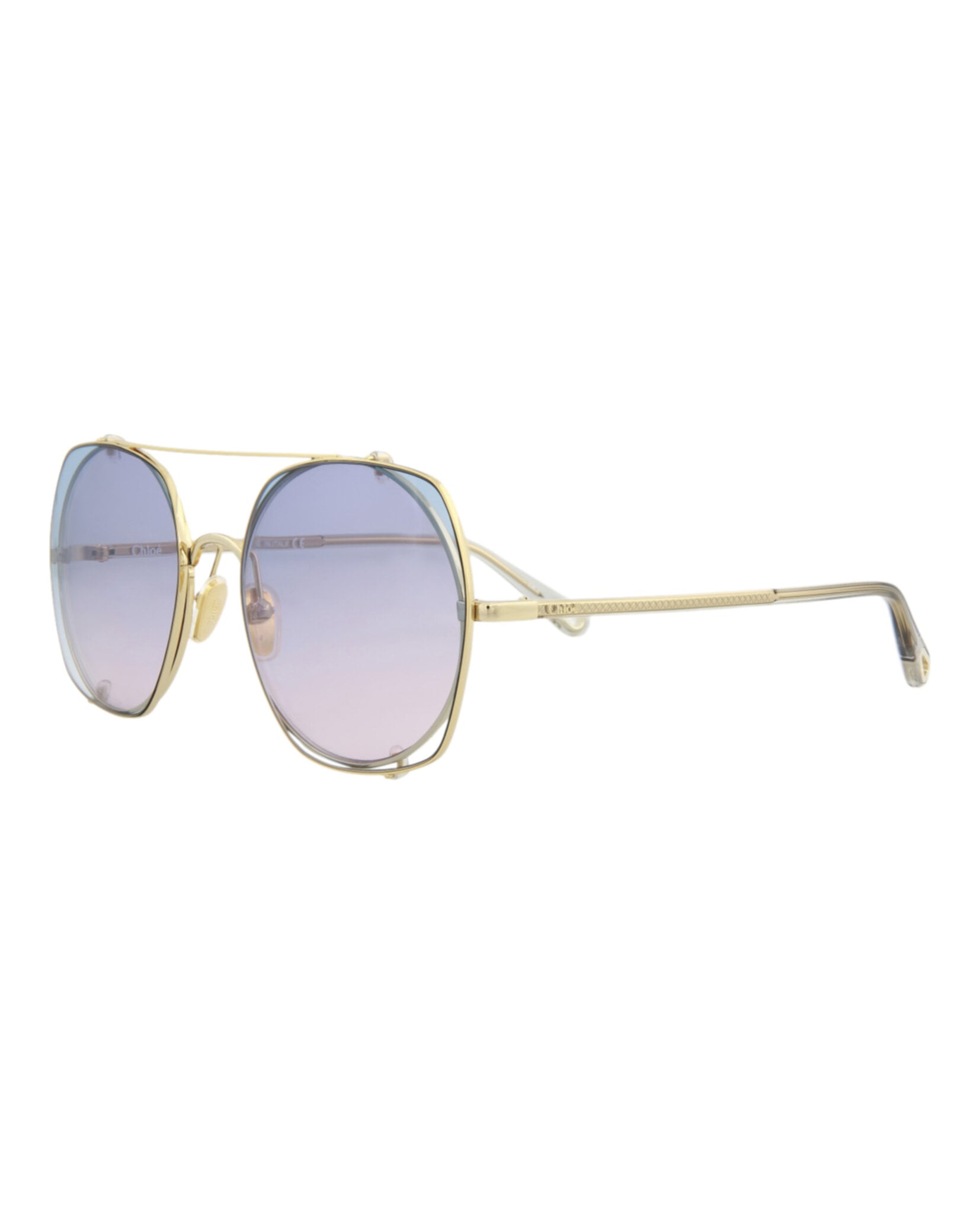 GAFAS DE SOL CHLOÉ DE METAL CON MONTURA CUADRADA (MUJER) EN DORADO GRIS CLARO - 2