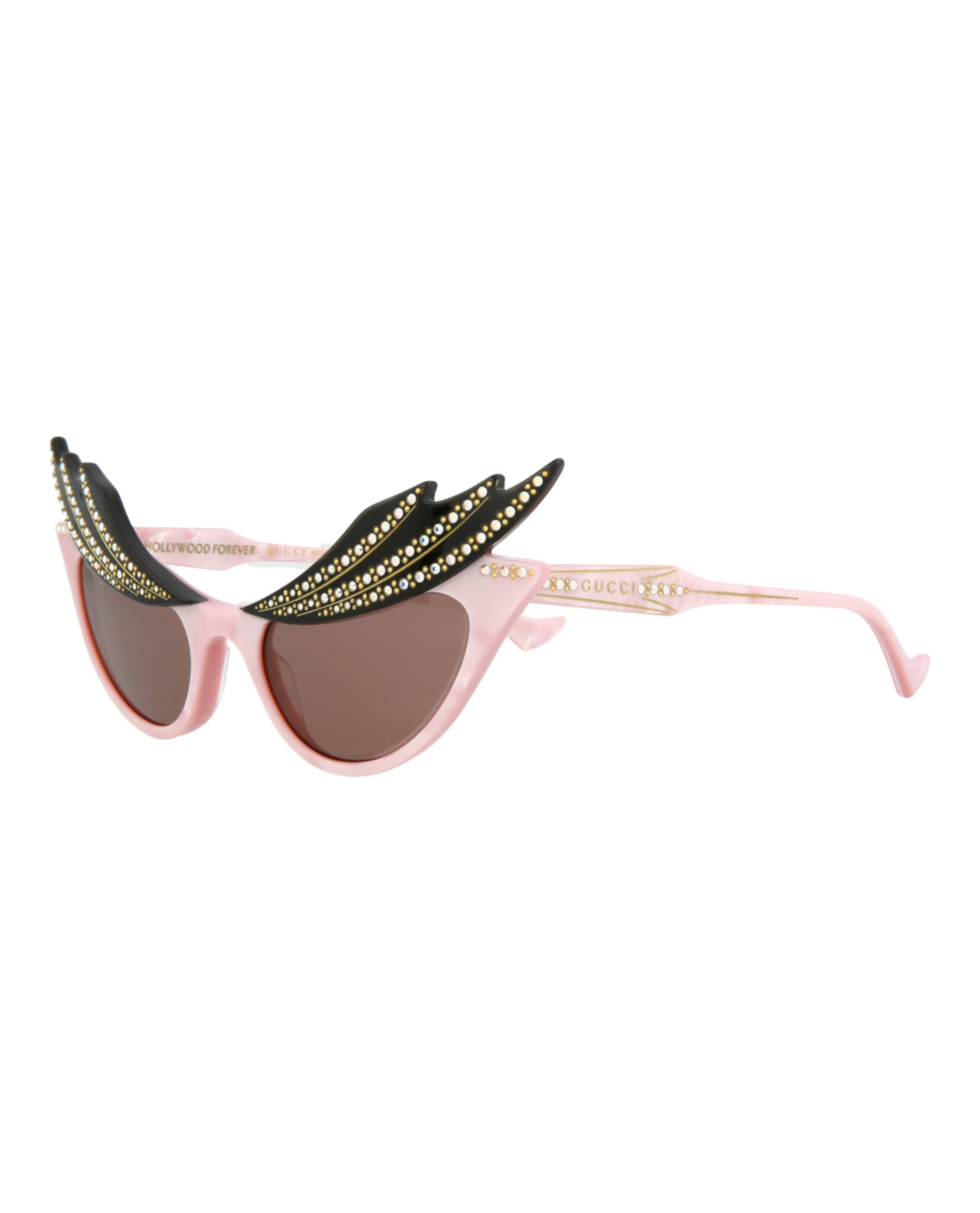 GAFAS DE SOL GUCCI DE ACETATO CON MONTURA EN FORMA DE OJO DE GATO (MUJER) EN ROSA ROSA Y MARRÓN - 2