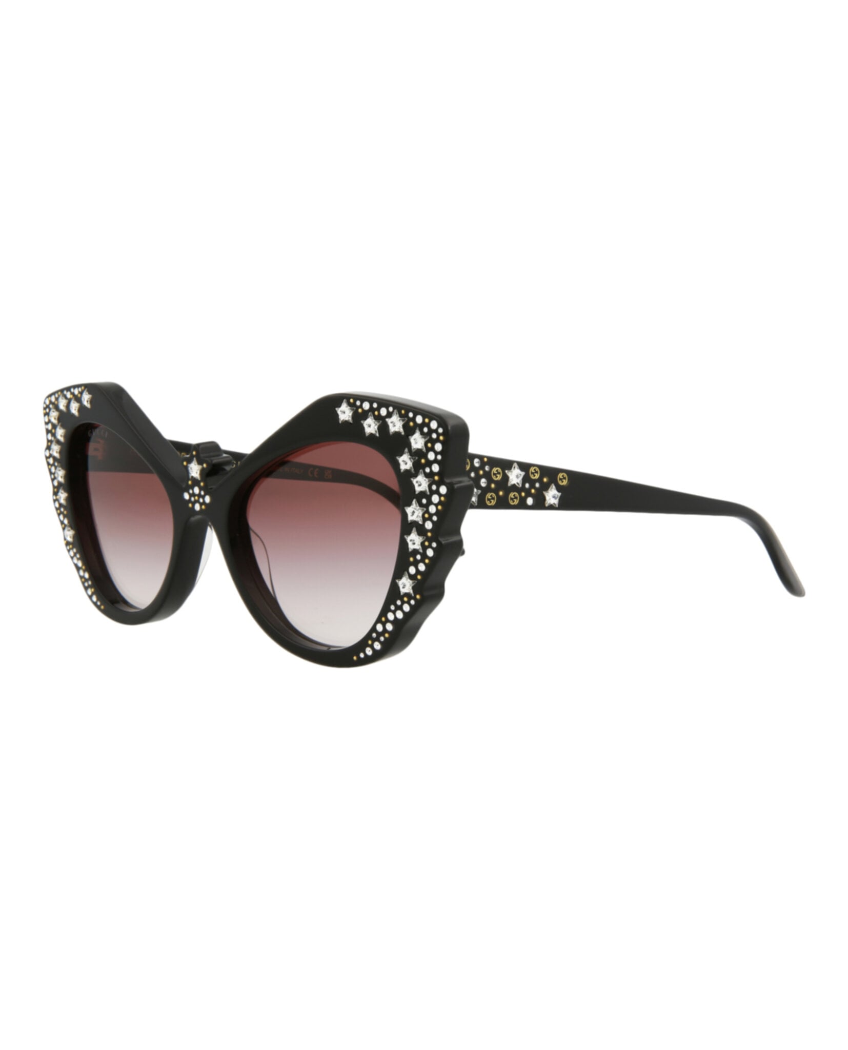 GAFAS DE SOL GUCCI DE ACETATO CON MONTURA EN FORMA DE OJO DE GATO (MUJER) EN NEGRO NEGRO Y ROJO - 2
