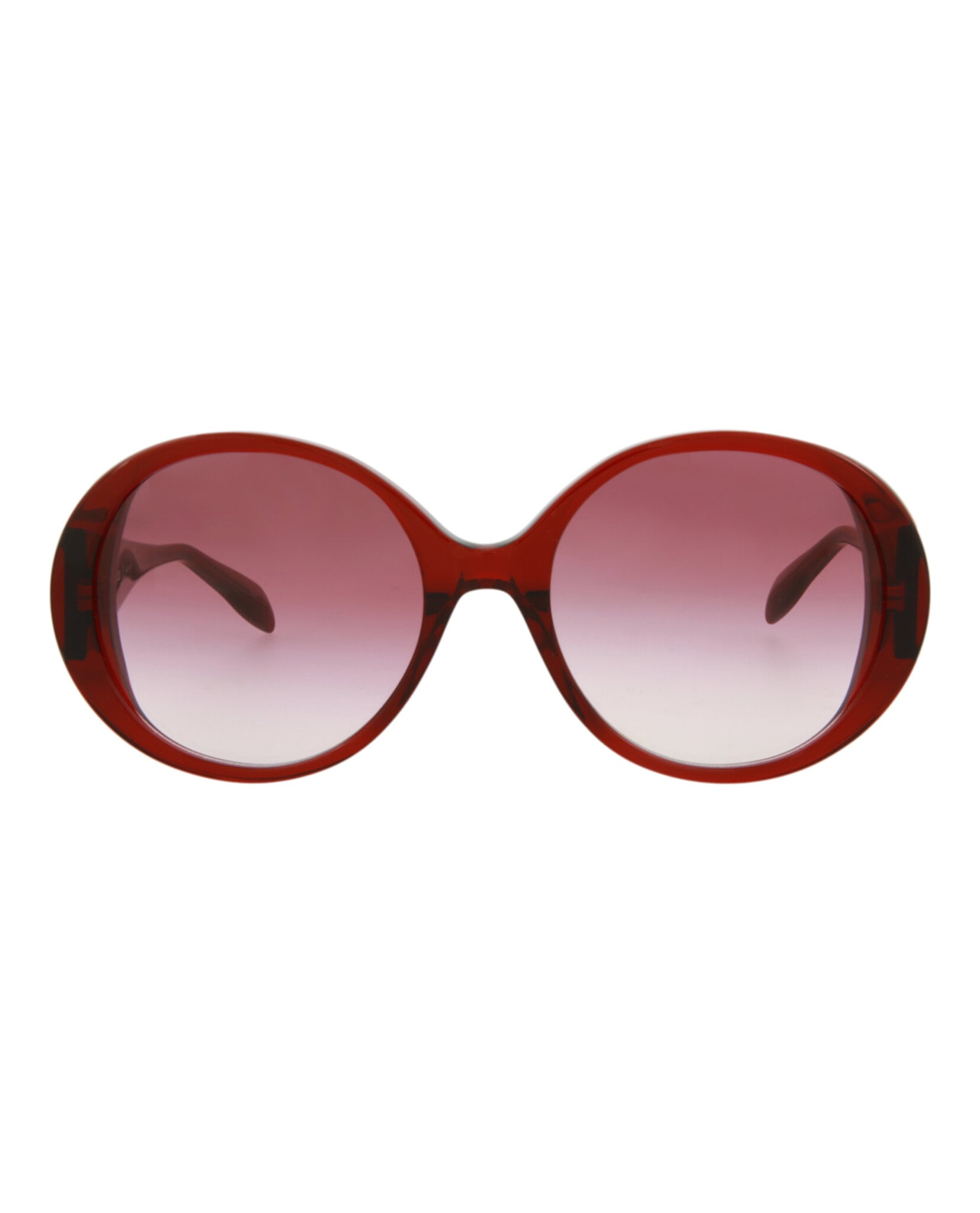 GAFAS DE SOL ALEXANDER MCQUEEN DE ACETATO CON MONTURA REDONDA (MUJER) EN COLOR BURDEOS Y ROJO - 1