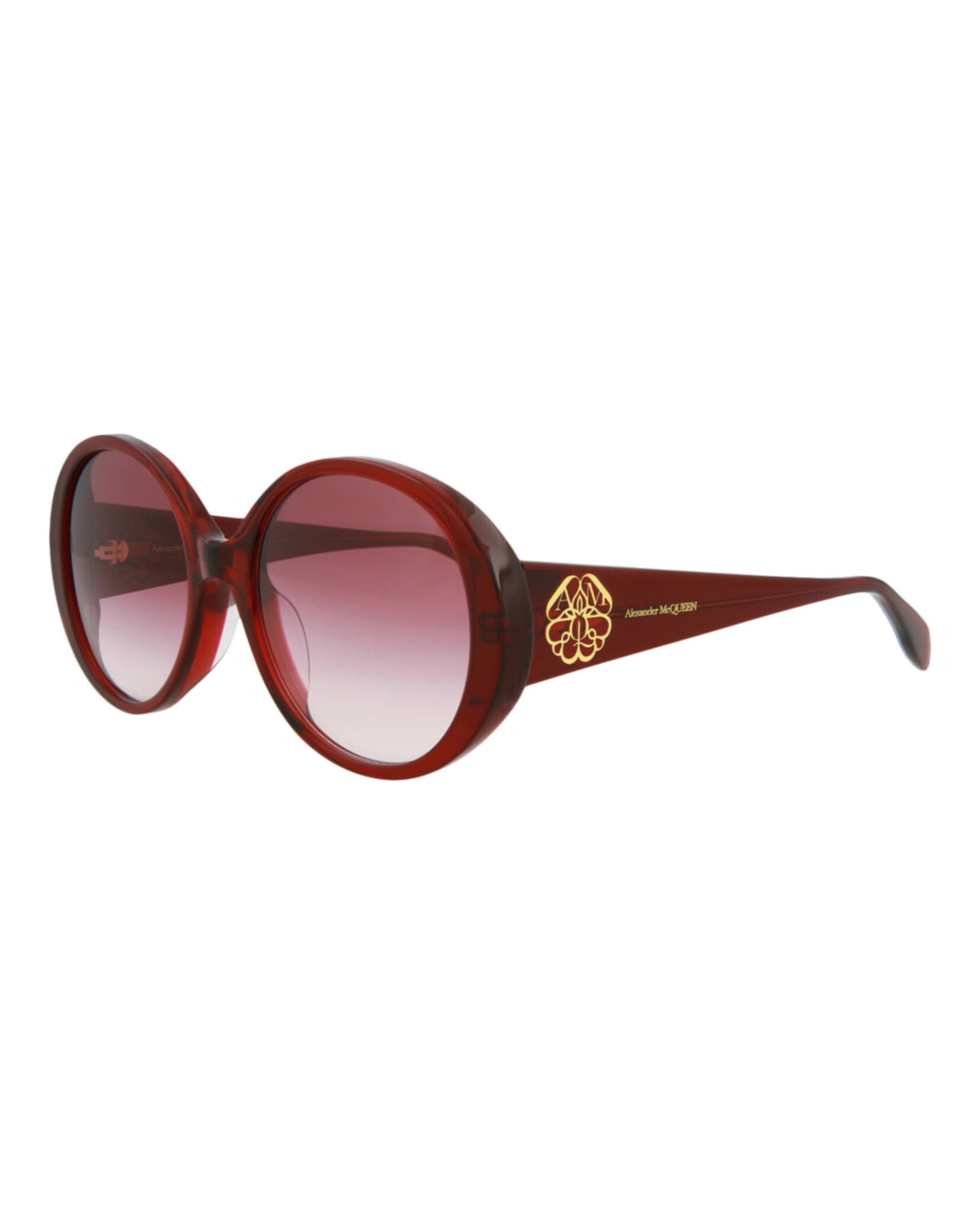 GAFAS DE SOL ALEXANDER MCQUEEN DE ACETATO CON MONTURA REDONDA (MUJER) EN COLOR BURDEOS Y ROJO - 2