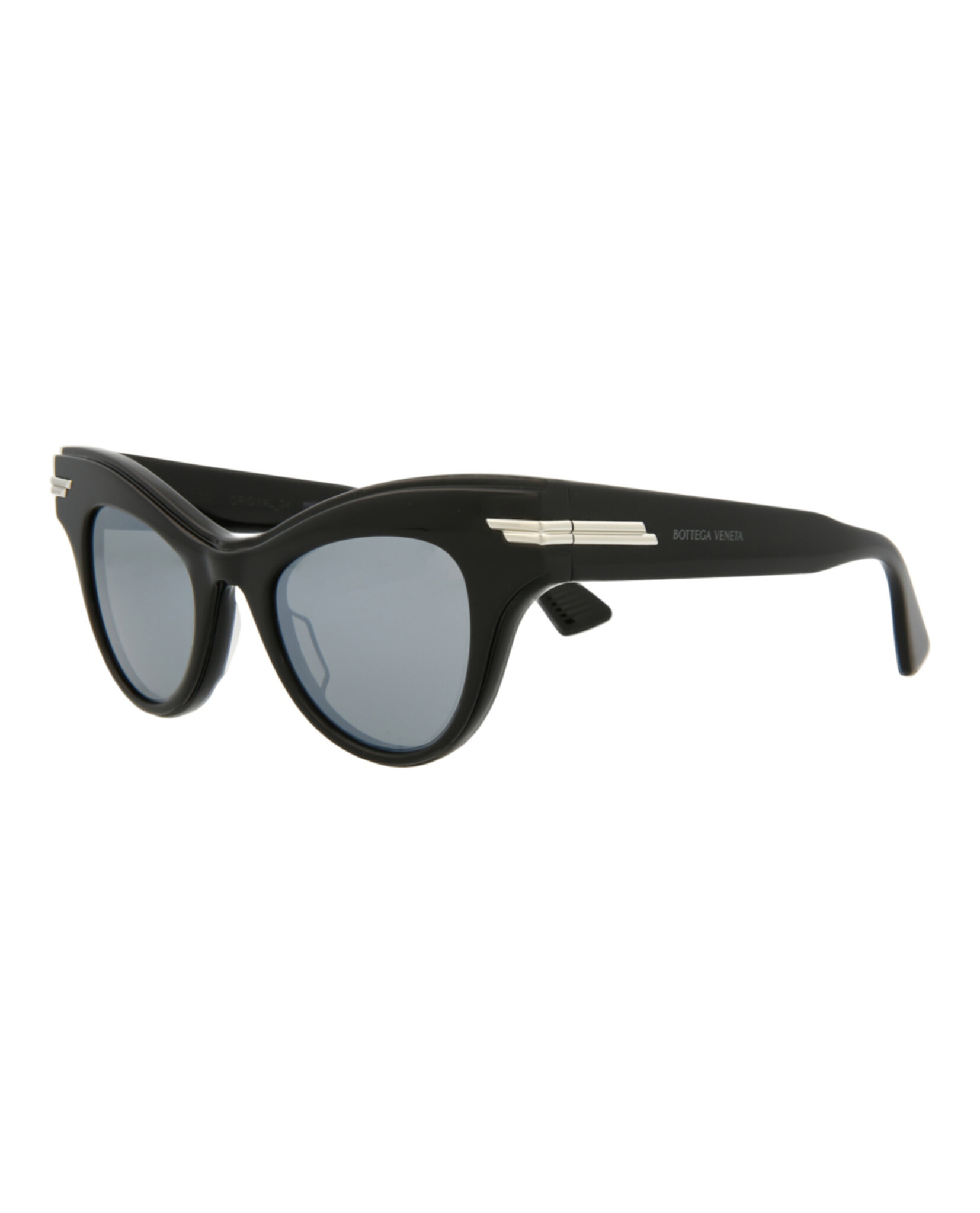 GAFAS DE SOL BOTTEGA VENETA DE ACETATO CON MONTURA DE OJO DE GATO (MUJER) EN NEGRO NEGRO Y PLATE - 2