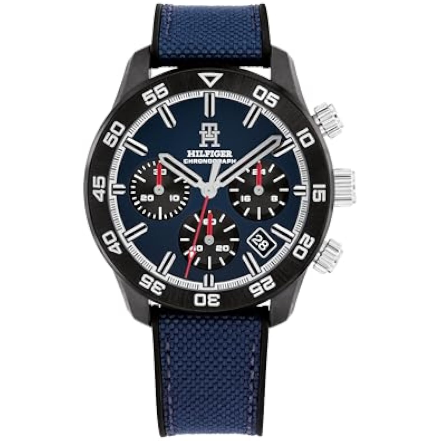 TOMMY HILFIGER RELOJ CRONÓGRAFO PARA HOMBRE – CORREA CORDURA CON RESPALDO DE SILICONA – RESISTENCIA - 1