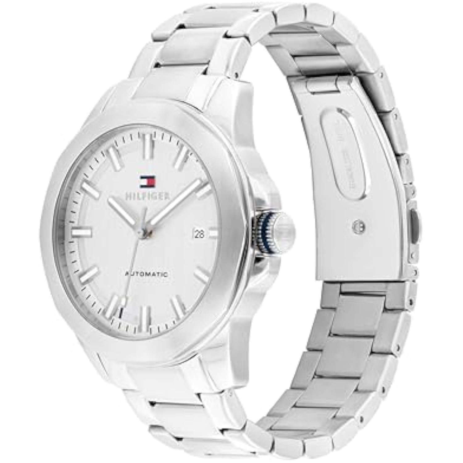 TOMMY HILFIGER RELOJ AUTOMÁTICO PARA HOMBRE – CAJA DE ACERO INOXIDABLE DE 1.732 IN Y PULSERA DE ESLA - 2