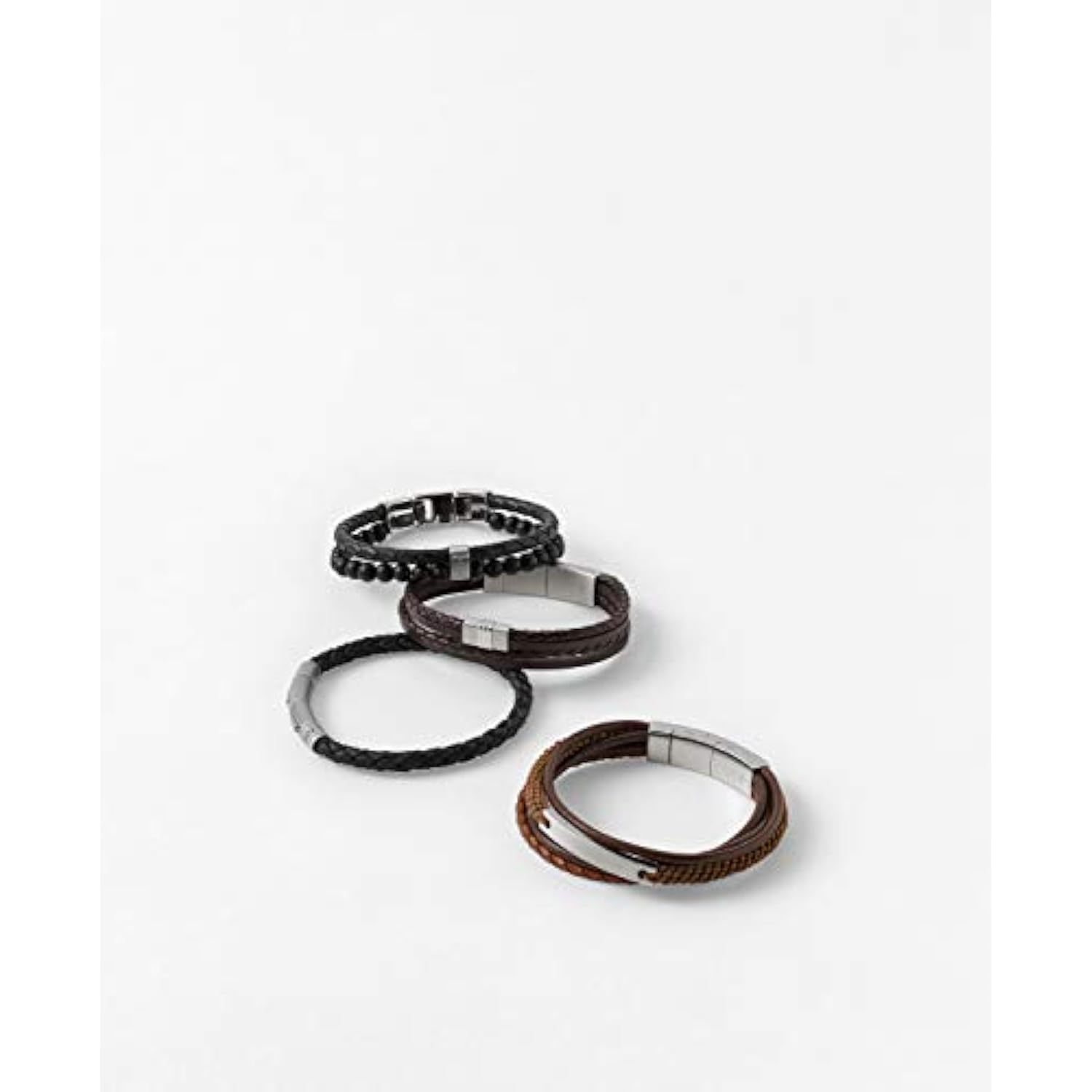 FOSSIL PULSERA CASUAL DE ACERO INOXIDABLE Y CUERO PARA HOMBRE - 4